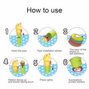 Magic sticker stamper,3 assorted dinosaur, rabbit, cat.