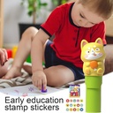 Magic sticker stamper,3 assorted dinosaur, rabbit, cat.