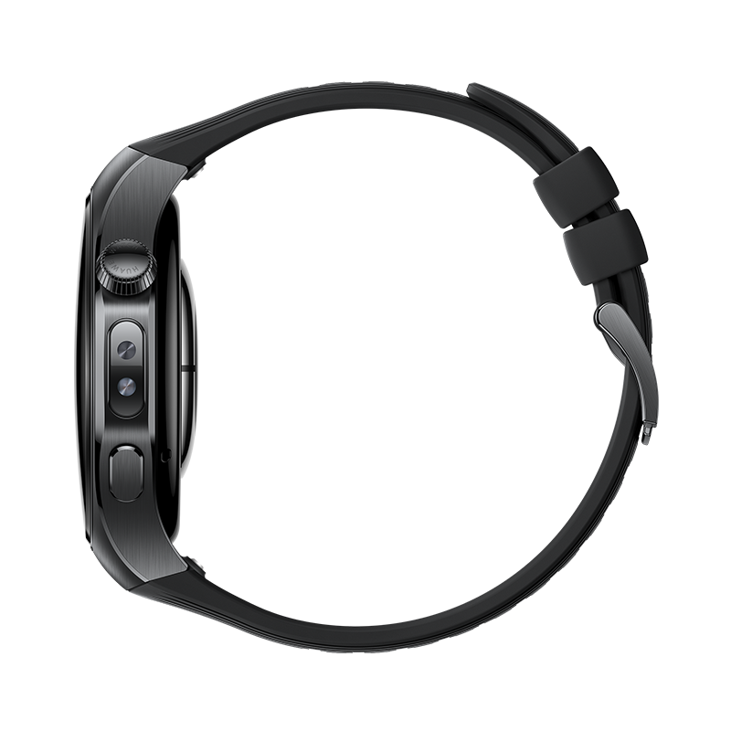 Huawei Watch 5 46MM LTE Black - Stainless Steel Case Black Fluoroelastomer Strap 