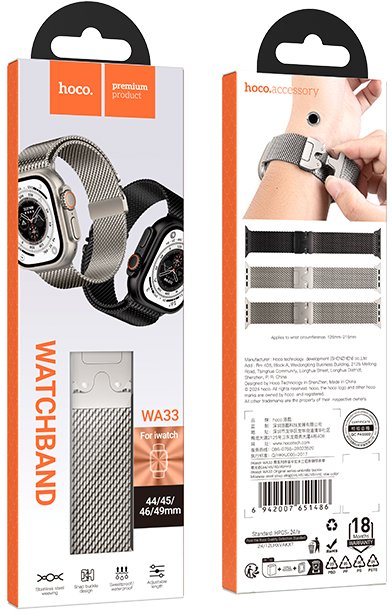Hoco iWatch WA33 Original series umbrella buckle Milanese steel strap strap(44/45/46/49mm) Star Color