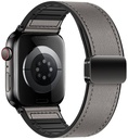 Hoco iWatch WA34 Basic series two-section double magnetic buckle silicone leather strap(38/40/41/42mm) Dark Grey