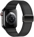 Hoco iWatch WA34 Basic series two-section double magnetic buckle silicone leather strap(44/45/46/49mm) Black