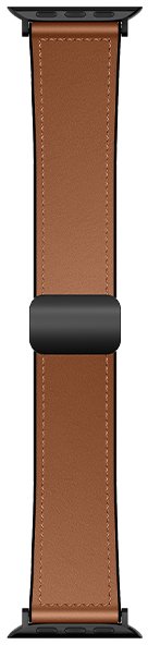 Hoco iWatch WA34 Basic series two-section double magnetic buckle silicone leather strap(44/45/46/49mm) Brown