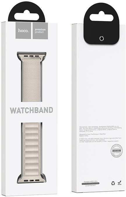 Hoco iWatch WA20 Climbing series alpine loop nylon strap (44/45/46/49mm) Starlight