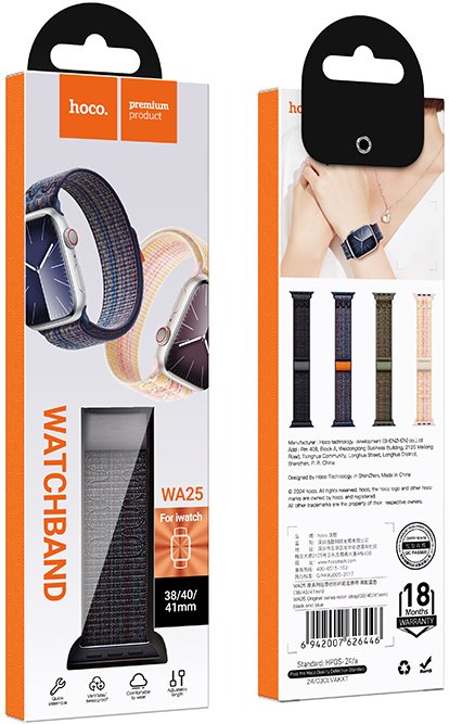Hoco WA25 Original series nylon strap (38/40/41/42mm) Black And Blue