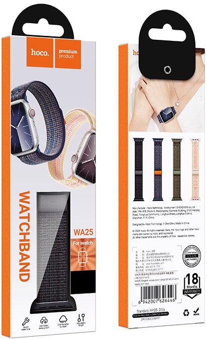 Hoco WA25 Original series nylon strap (44/45/46/49mm) Black And Blue