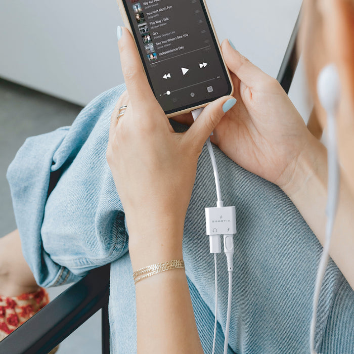 Smartix Premium 2 In 1 USB-C Hub Duolink Pro [ USB-C Audio + Charging ]