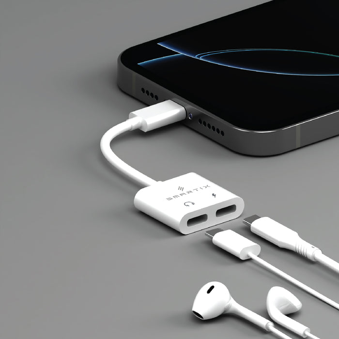 Smartix Premium 2 In 1 USB-C Hub Duolink Pro [ USB-C Audio + Charging ]
