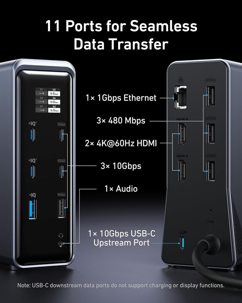Anker A83B62A1 Prime Charging Docking Station (14-In-1, Dual Display, 160W) B2C - Uk Gray I