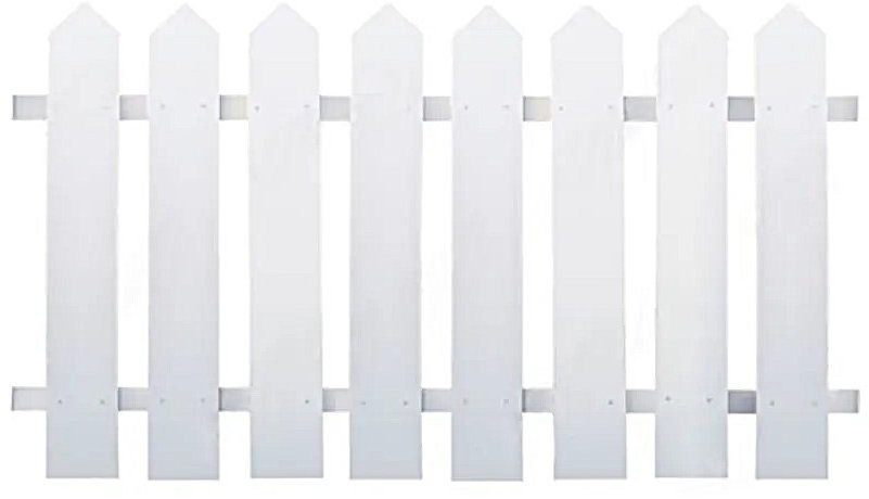 Wooden Fence Set of 4pcs 9.9x2.9cm White