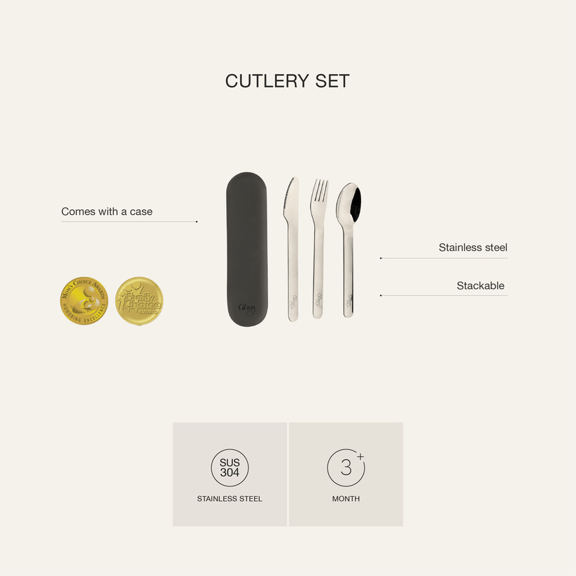 Cutlery Set Silicone Dusty Blue