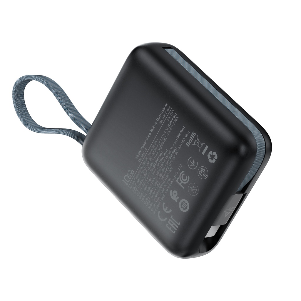 Acefast M23-10000 22.5W Power Bank Built-In Dual Cables