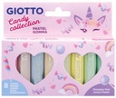 Eraser Pastel Gomma, Blister Of 8 Pcs Candy Collection