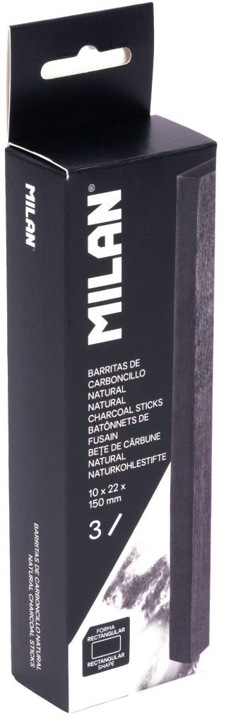 Box 3 Sticks Natural Charcoal 22X10Mm