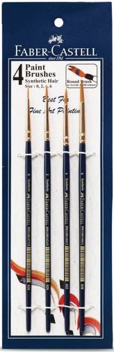Faber-Castell Synthetic Hair Brushes Round Assorted Pack Of 4