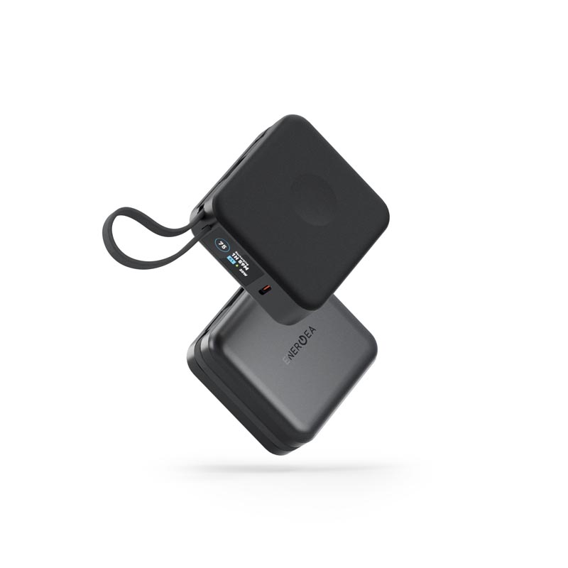 Energea Magpac Mini Plus 10000Mah Magsafe Compatible Power Bank With Built-In C Cables & Display - Black