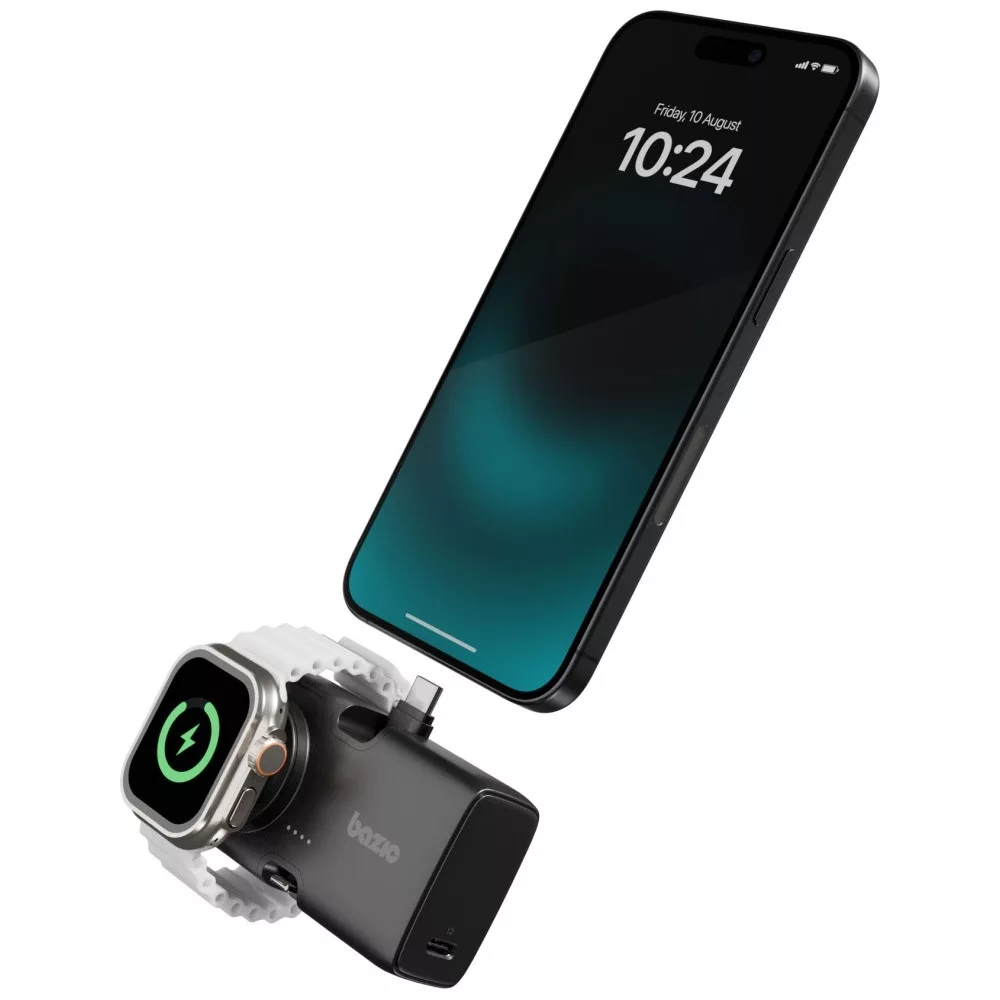 Bazic Gopower Koda, 3In1 5000Mah Foldable Usb-C / Lightning Pin Powerbank With Apple Watch Charger - Truffle