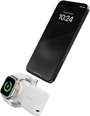 Bazic Gopower Koda, 3In1 5000Mah Foldable Usb-C / Lightning Pin Powerbank With Apple Watch Charger - Vanilla