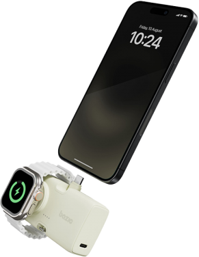 Bazic Gopower Koda, 3In1 5000Mah Foldable Usb-C / Lightning Pin Powerbank With Apple Watch Charger - Pistachio