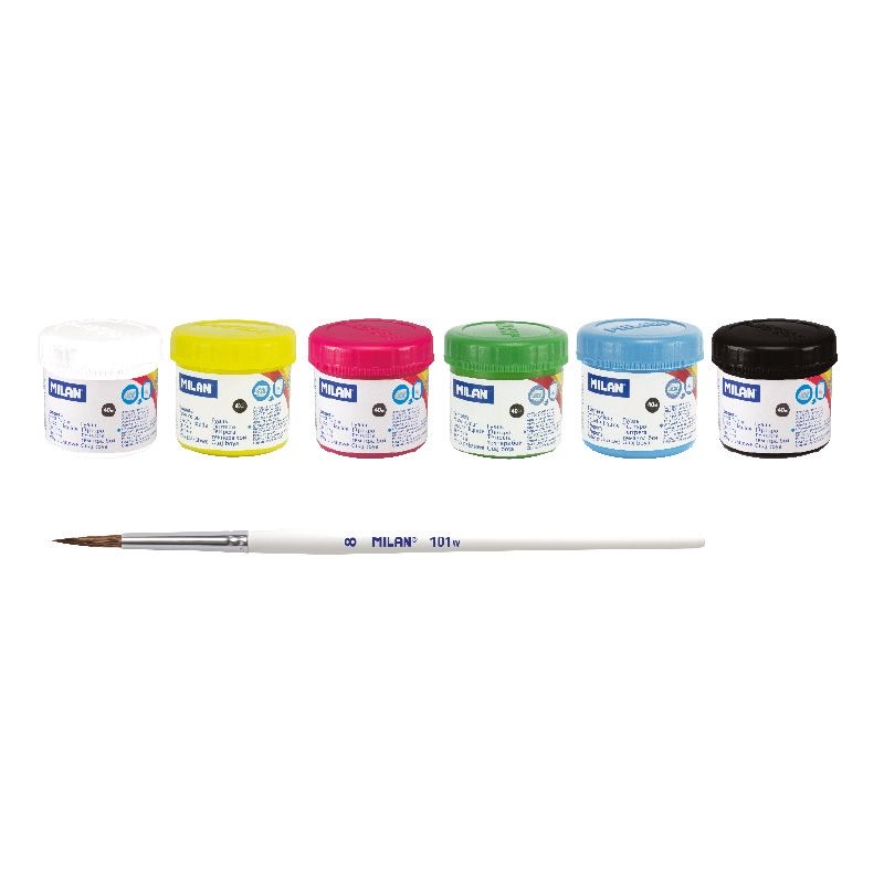 Box 6 Poster Colour Jars 40Ml Assorted