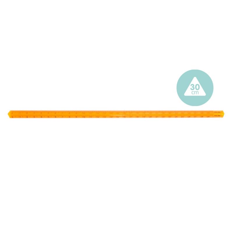 Blister 30Cm Triangular Ruler, Orange