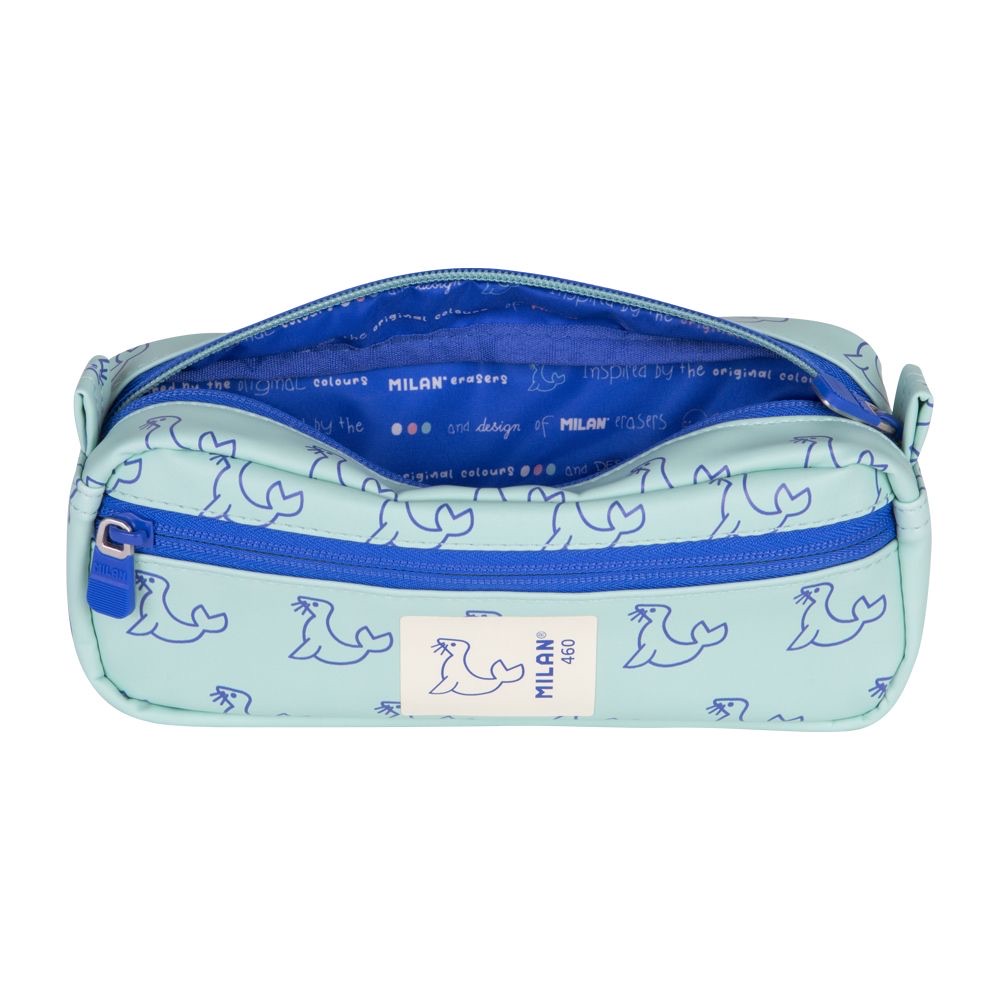 Pencil Case Squared 2 Zipper  460 Green