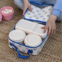 Lunch Bag, With 3 Lunch Box 3.5L, Isothermal Food, 460 Beige
