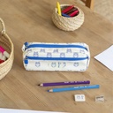 Pencil Case Squared 2 Zipper  460 Beige