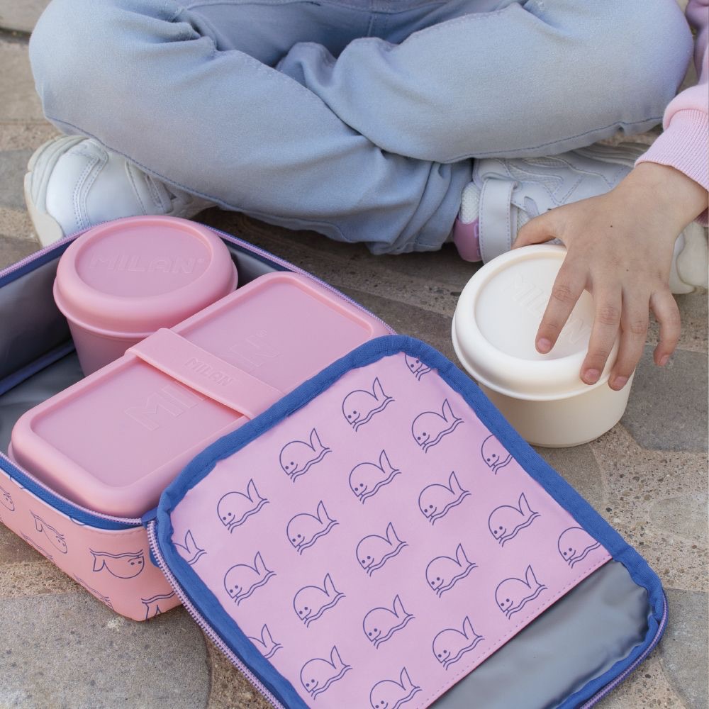 Lunch Bag, With 3 Lunch Box 3.5L, Isothermal Food, 460 Pink