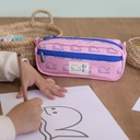 Pencil Case Squared 2 Zipper  460 Pink