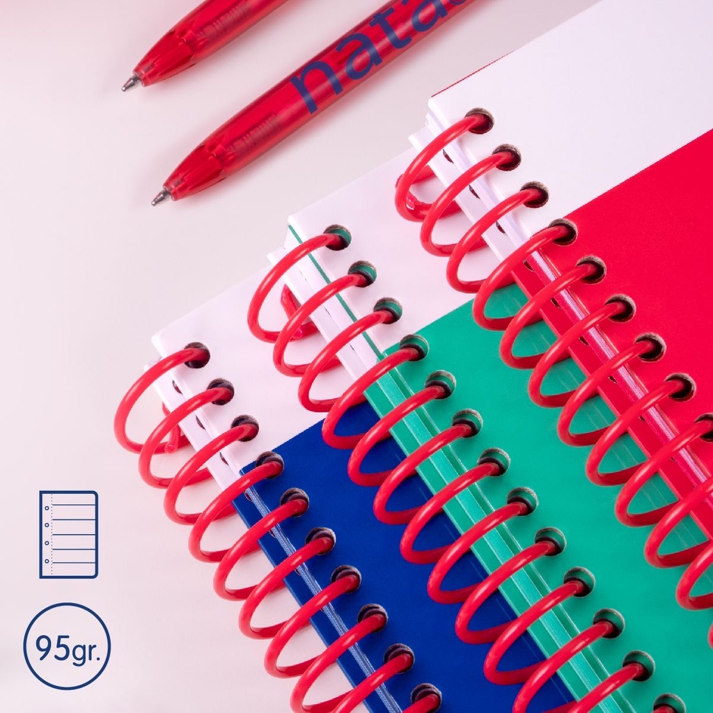Notebook A4 Pink 80 Sh.Lines Spiral Nata