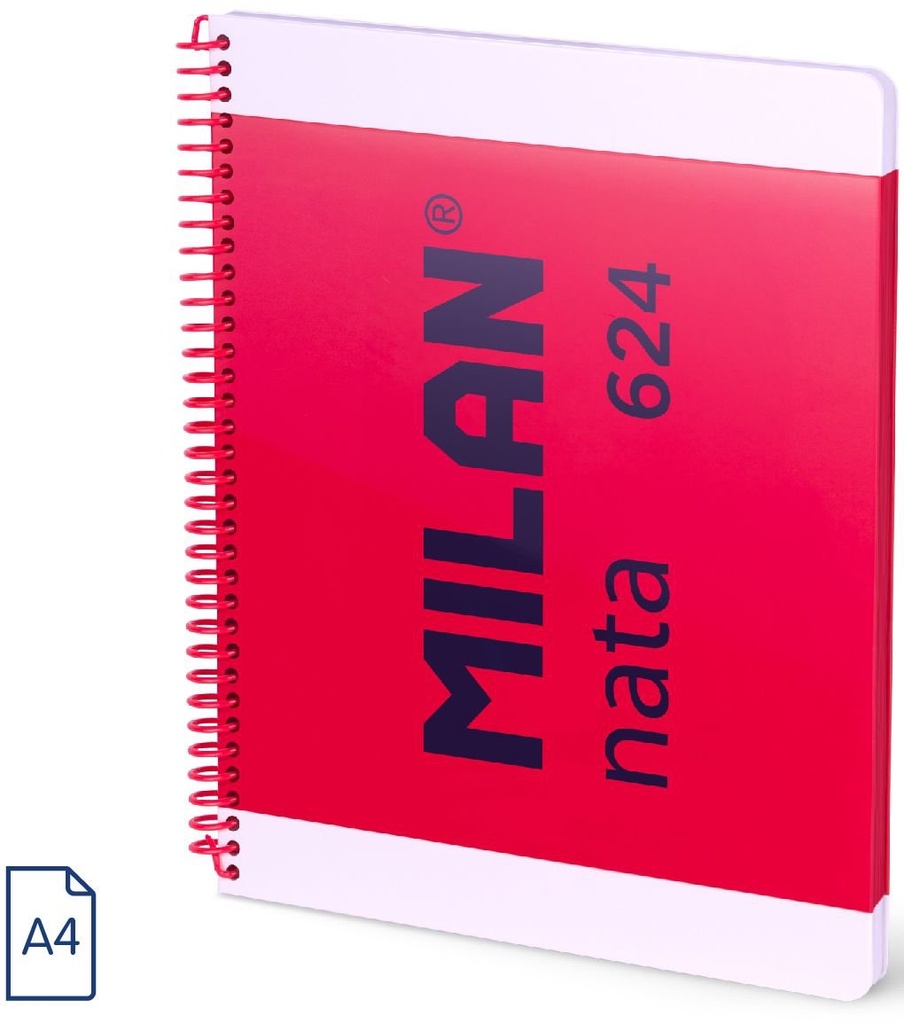 Notebook A4 Pink 80 Sh.Lines Spiral Nata
