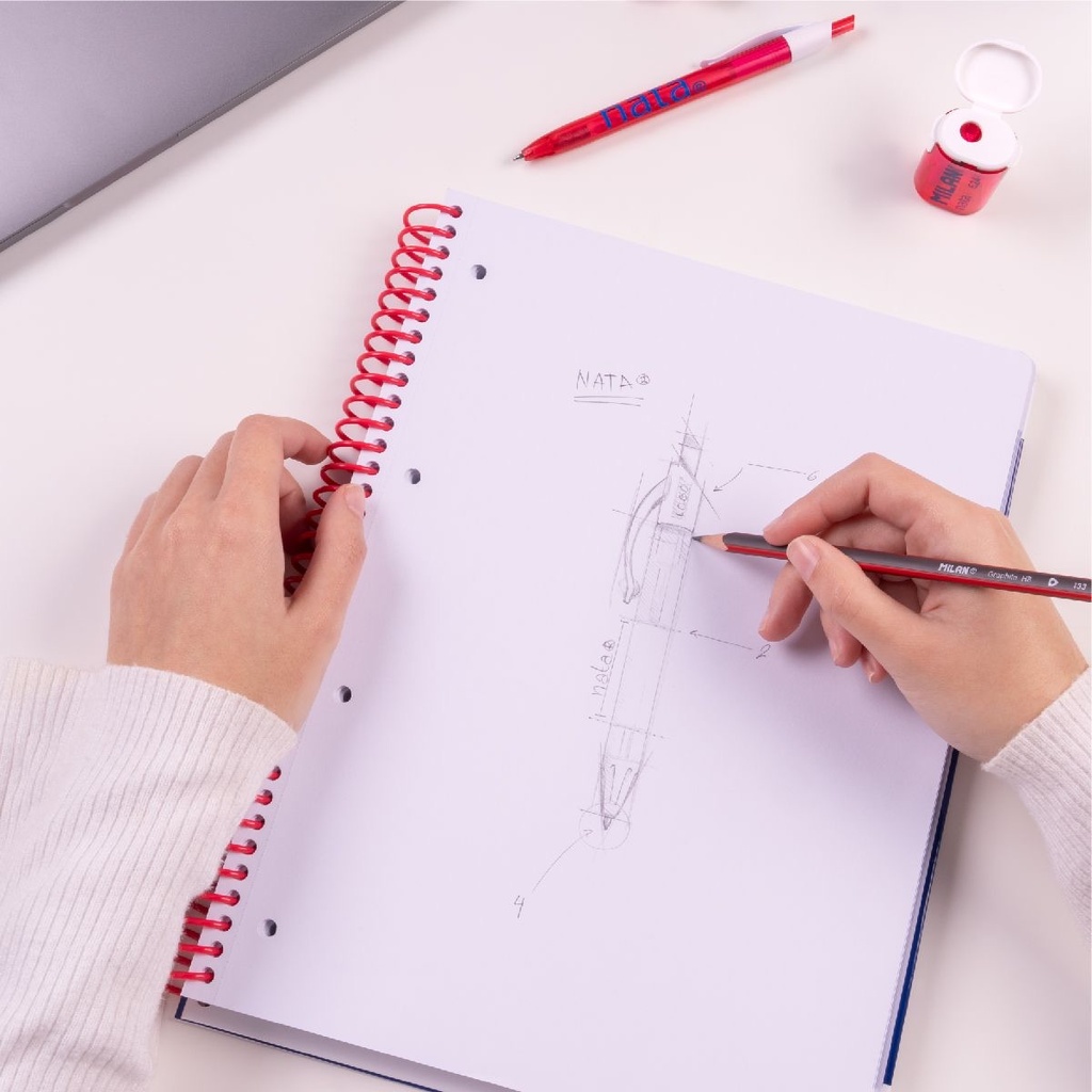 Notebook A4 Blue 80 Sh.Blank Spiral Nata