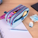 4-Zipper  Pencil Case Roller With Flap