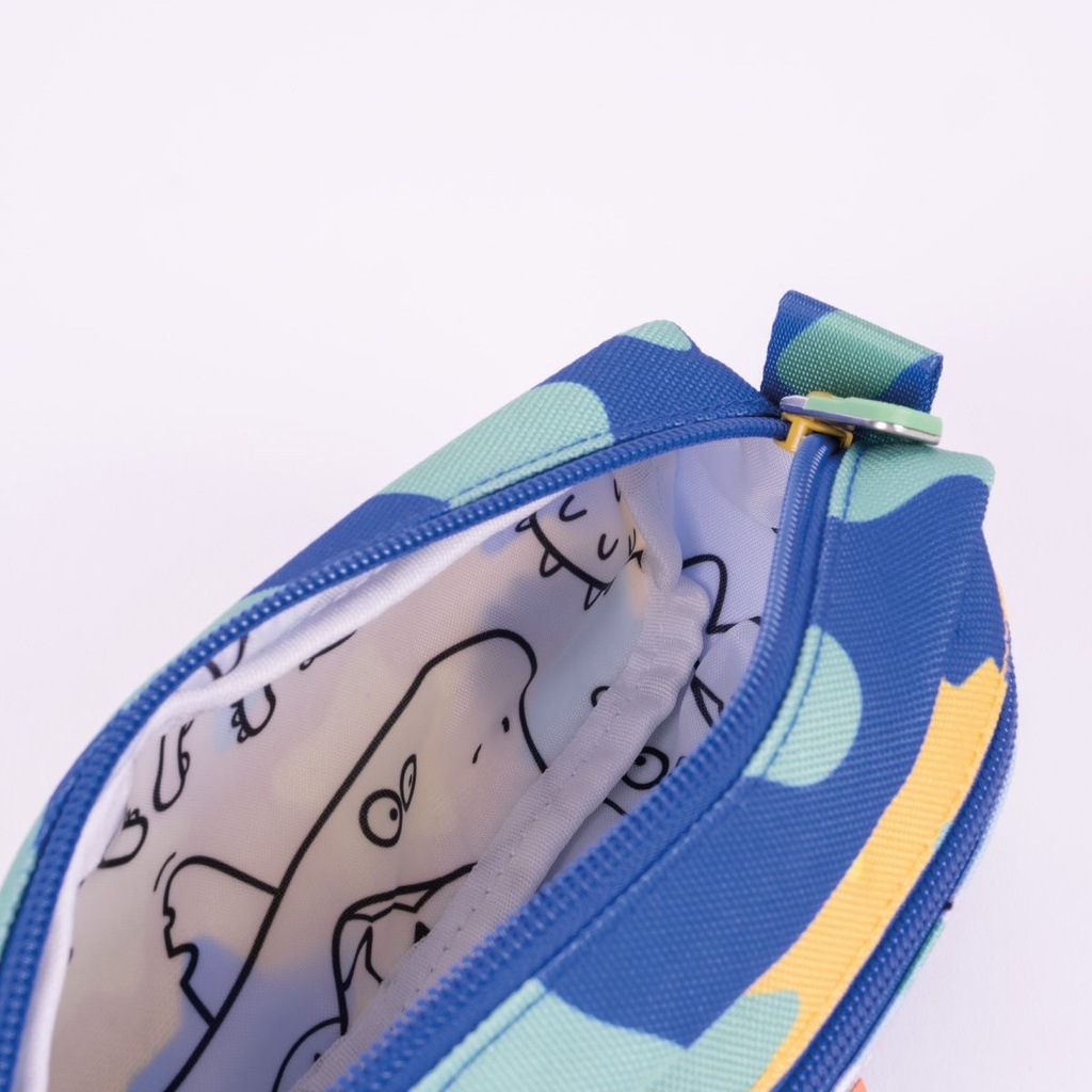 Pencil Case Squared 2 zipper  Blue Odyssey