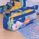 Pencil Case Squared 2 zipper  Blue Odyssey