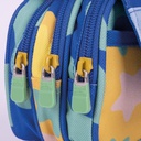 Pencil Case 4 Zipper W Flap. Blue Odyssey