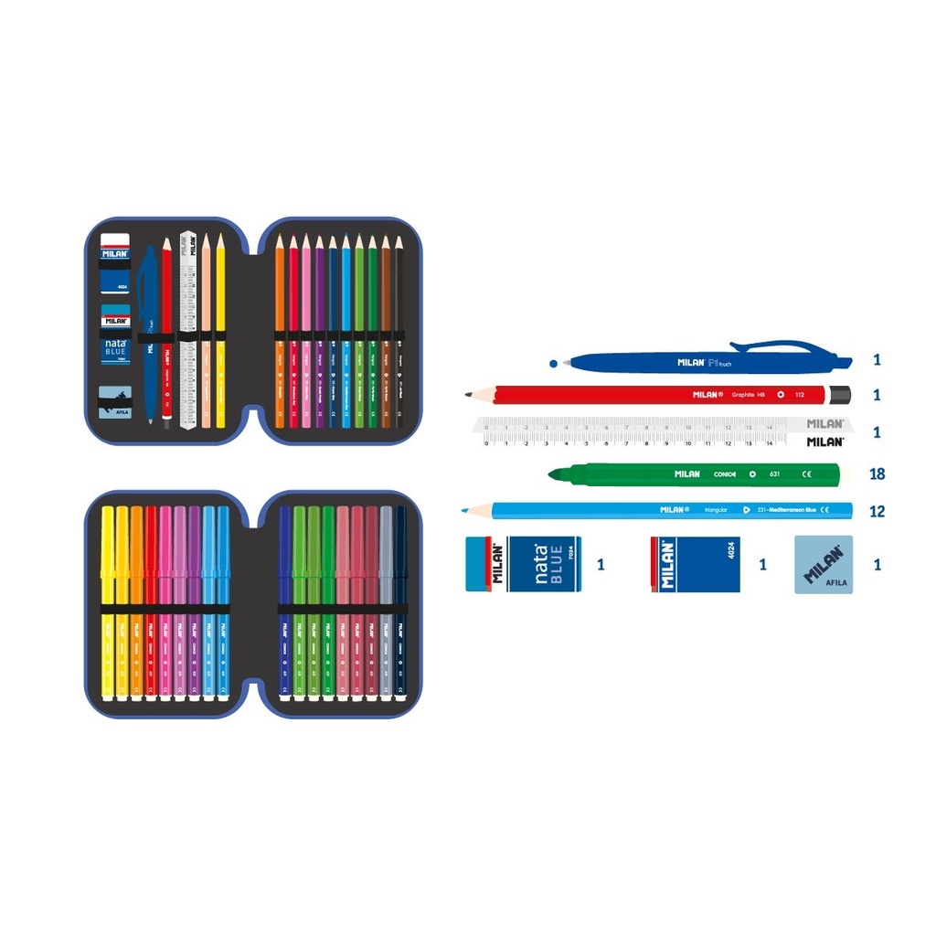 Art Kit Pencil Case 2-Decker Cnt. Blue Odyssey