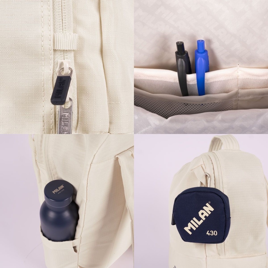 Backpack One Side, 1 Zipper 15L  Beige   430 - 1918
