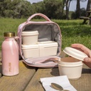 Lunch Bag, With 3 Lunch Box 3.5L, Isothermal Food  Lava Pink