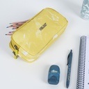 Pencil Case 3 Zipper  Lava Yellow