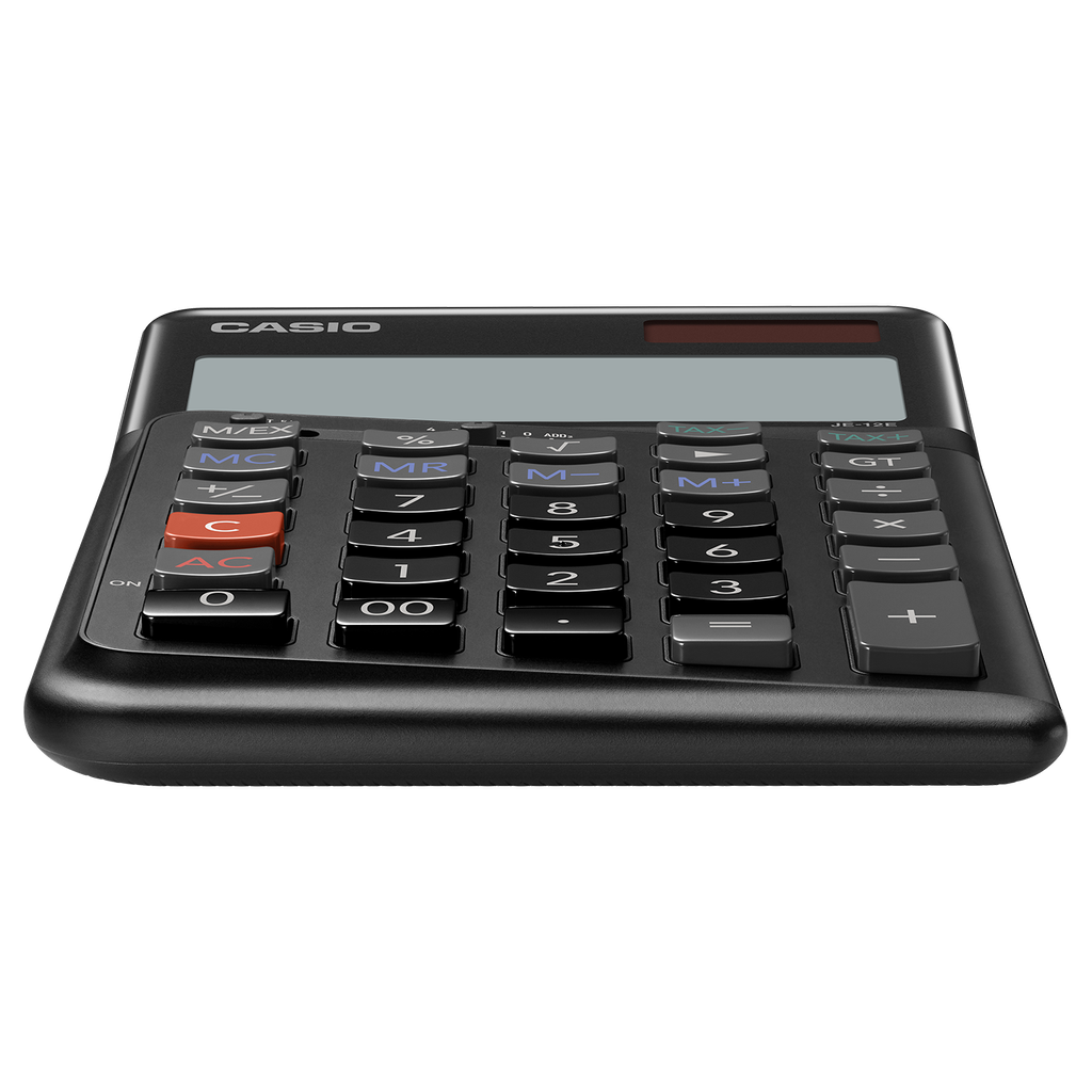 Calculator Desktop Ergonomic 12 Digits Casio Black JE-12E-BK-W-DP