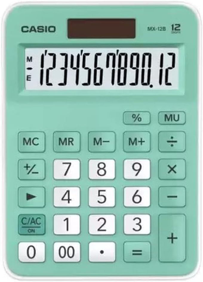 Calculator Basic Function Mini Desktop 12 Digits Green MX-12B-GN-W
