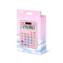 Calculator Basic Function Mini Desktop 12 Digits Pink Light blue MX-12B-PKLB-W-DC