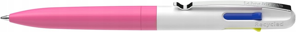 Ballpoint Pen Take 4 Neon Neon Pink-White, Take 4 Refill M Black, Blue, Neon Yellow, Neon Pink