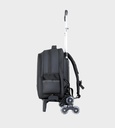 Trolly 3 Wheels Backpack Multi Comp Plain Color 17"" With P.Case