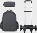 Trolly 3 Wheels Backpack Multi Comp Plain Color 17"" With P.Case