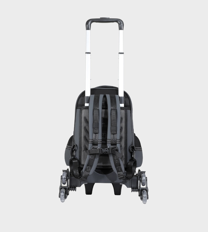 Trolly 3 Wheels Backpack Multi Comp Plain Color 17"" With P.Case