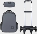 Trolly 3 Wheels Backpack Multi Comp Plain Color 17"" With P.Case