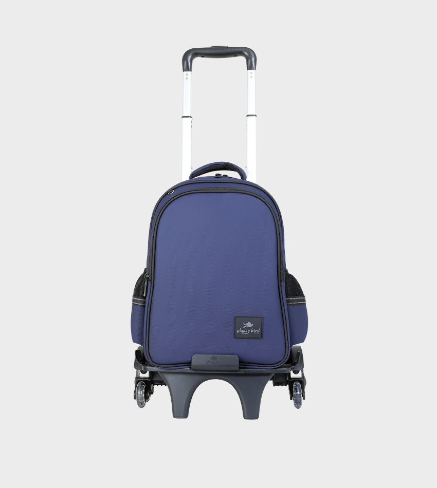 Trolly 3 Wheels Backpack Multi Comp Plain Color 17"" With P.Case